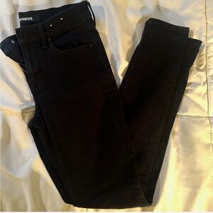Express Women's Dark Black Skinny Jeans